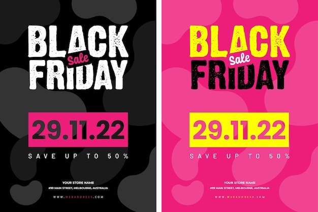 Modello di volantino per la promozione della vendita del black friday