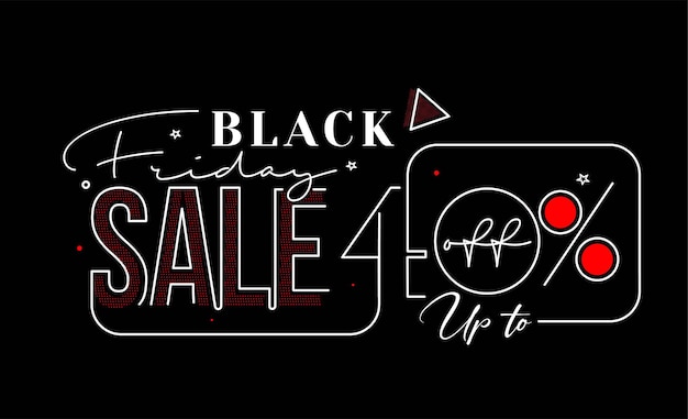 Black friday sale promotion poster or banner design, special offer 40% sale, promotion and shopping vector template.