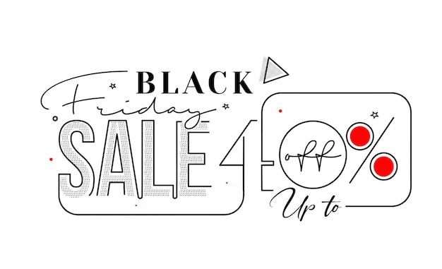 Black Friday Sale Promotion Poster or banner Design, Special offer 40% sale, Promotion and shopping vector template.