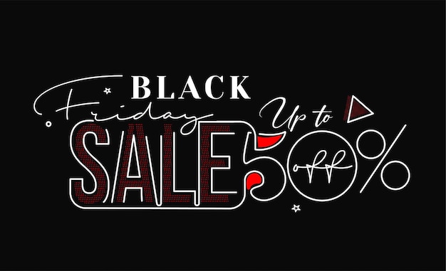 Black Friday Sale Promotion Poster or banner Design, Special offer 50% sale, Promotion and shopping vector template.