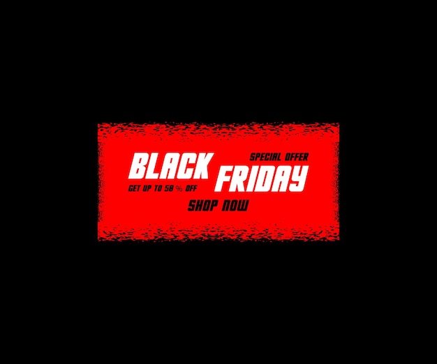 Black friday sale promotional marketing banner, poster with red tags. vector illustration.