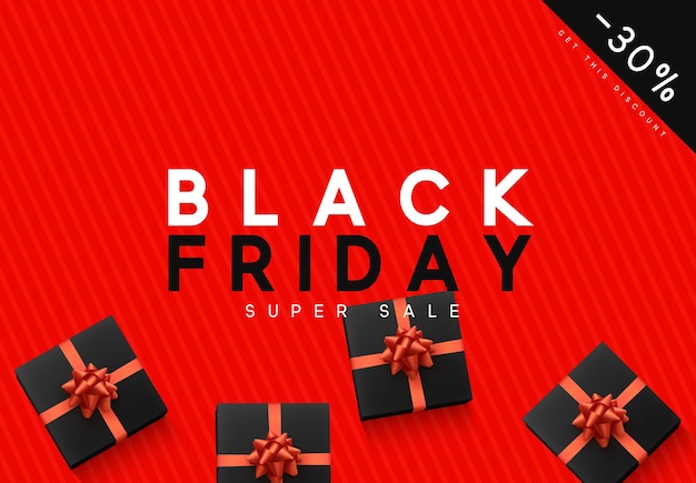 Black Friday sale, promotional poster and banner. vector illustration