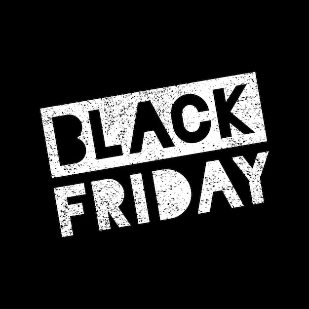 Black Friday sale scribble grunge white stamp on black background, vecto