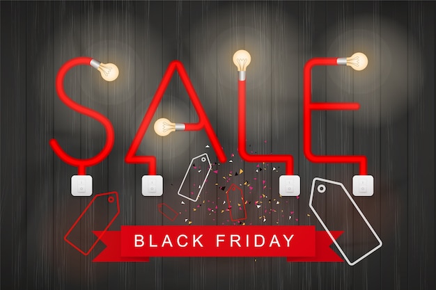 Vettore saldi del black friday. modello di promozione dello shopping