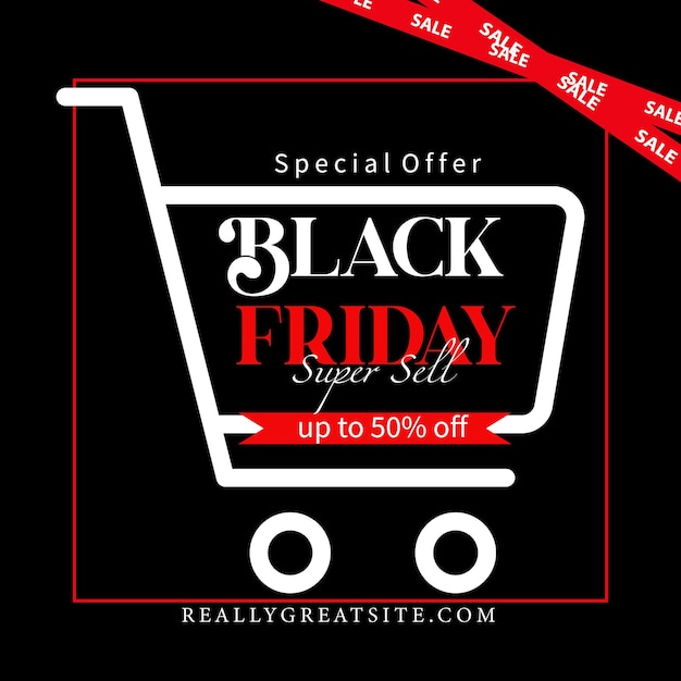 블랙 프라이데이 세일 (Black Friday sale) 이라는 글이 새겨진 블랙프라이데이 판매 표지판.