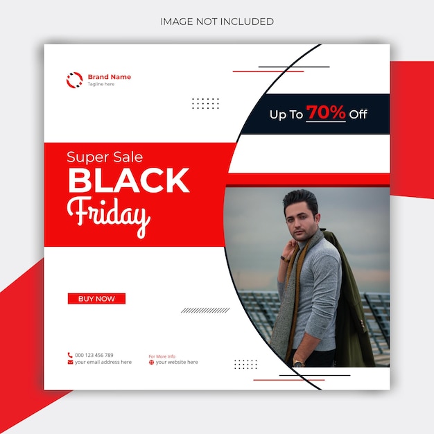 Black friday sale social media banner or instagram post template design