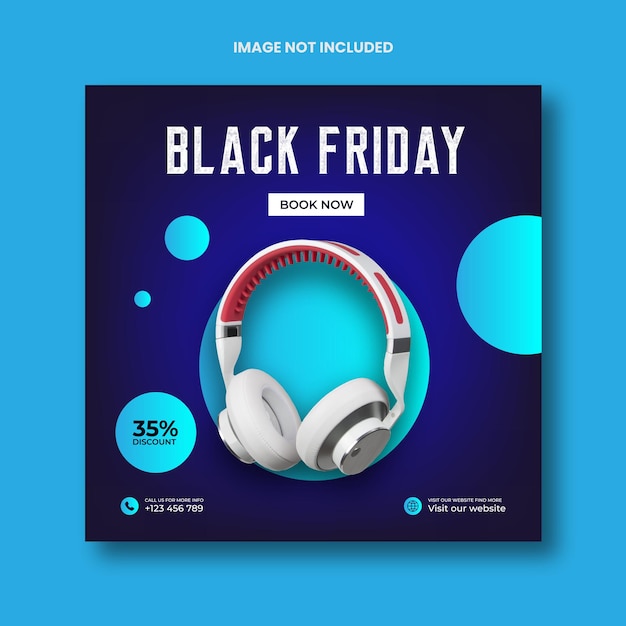 Black friday sale social media banner template and Instagram post