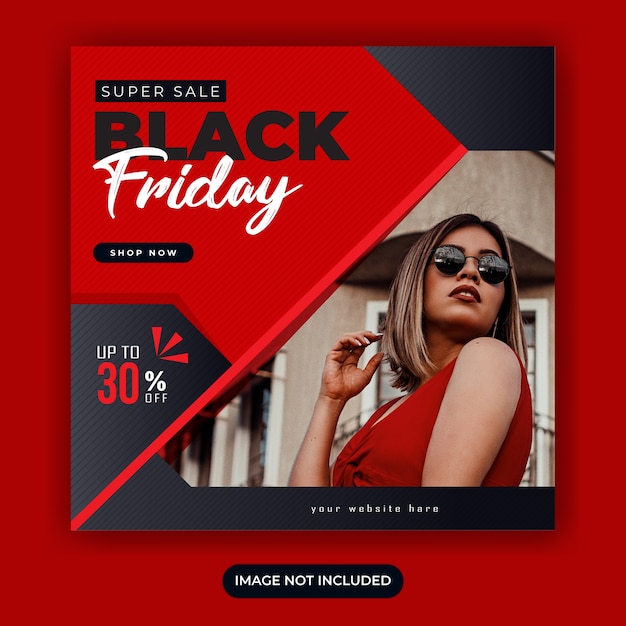 Modello di banner di social media di vendita del black friday