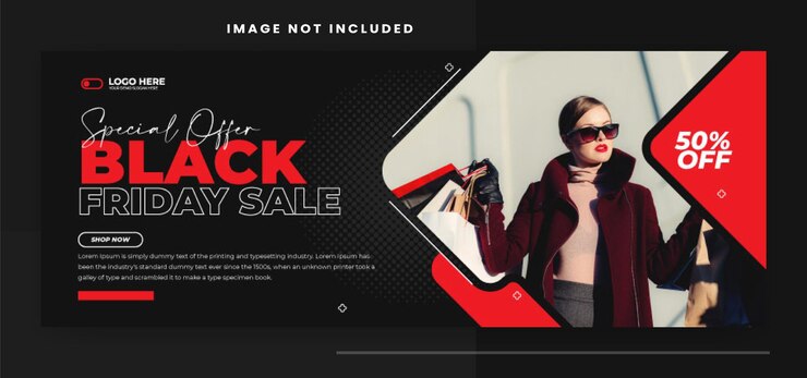 Вектор дизайн шаблонов баннеров на обложке социальных сетей black friday sale