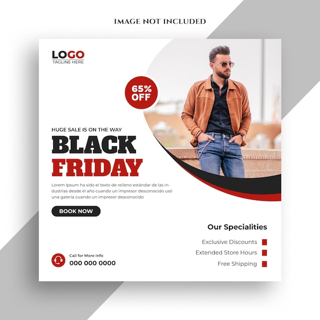 Black Friday Sale Social Media Instagram post or Web Banner Template