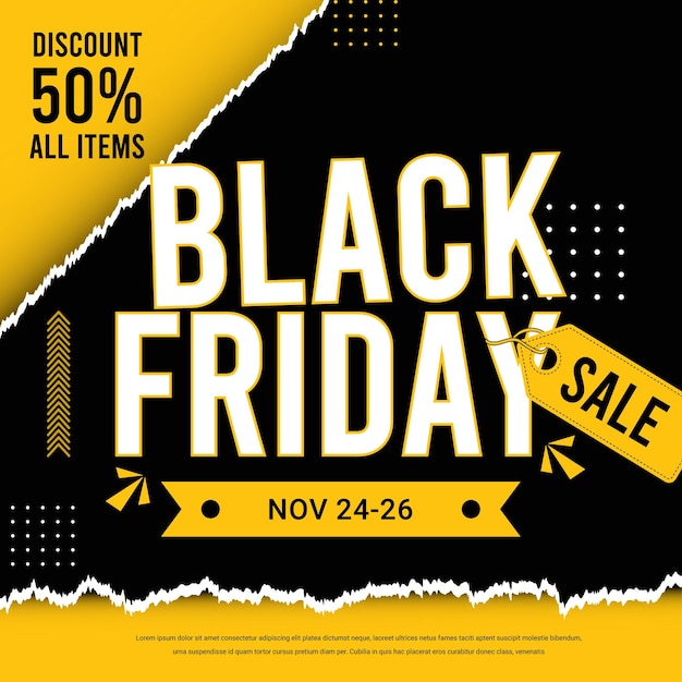 Black Friday sale social media post design and sales template