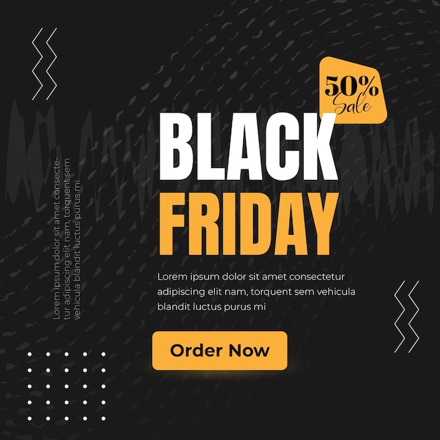 Modello di progettazione e vendita di post sui social media per la vendita del black friday