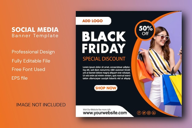 Black Friday Sale Social Media Post Template Premium Template