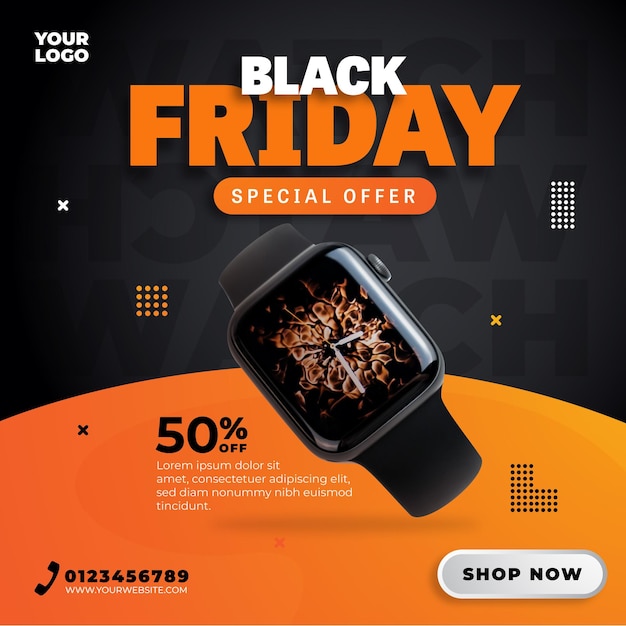 Vector black friday sale social media post template