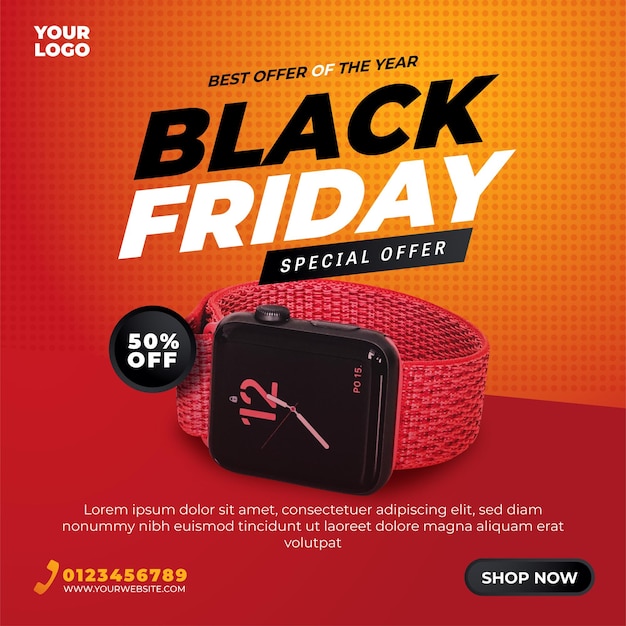 Vector black friday sale social media post template