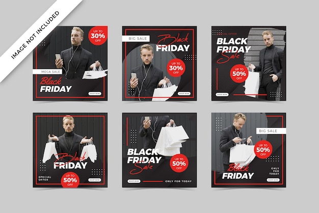 Vettore post sui social media di vendita del black friday