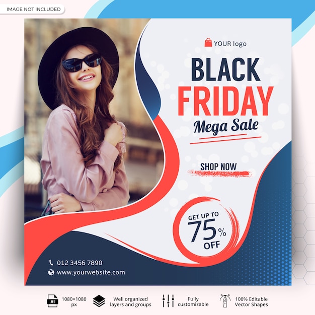 Vector black friday sale social media post