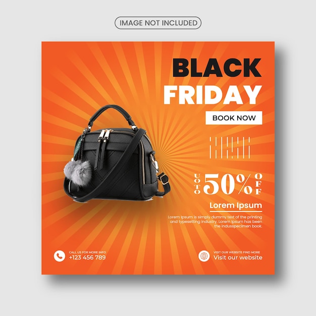 Vettore post sui social media di vendita del black friday e modello di banner web per post pubblicitari di instagram