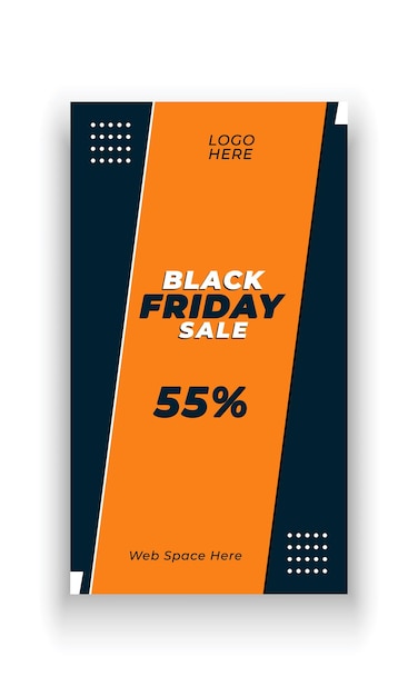 Vector black friday sale social media story banner template