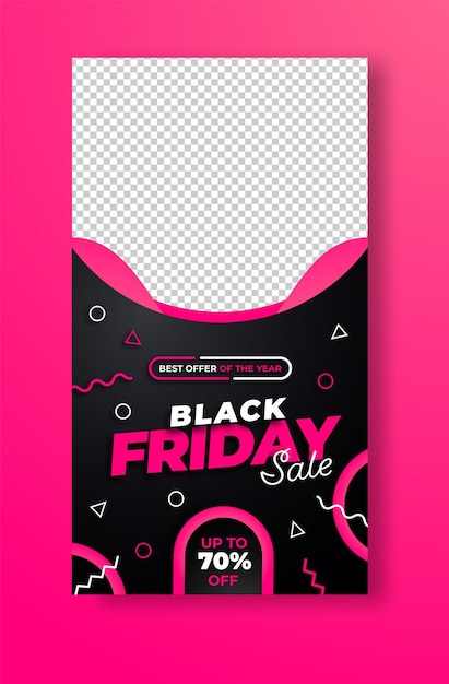 Vector black friday sale social media strories template