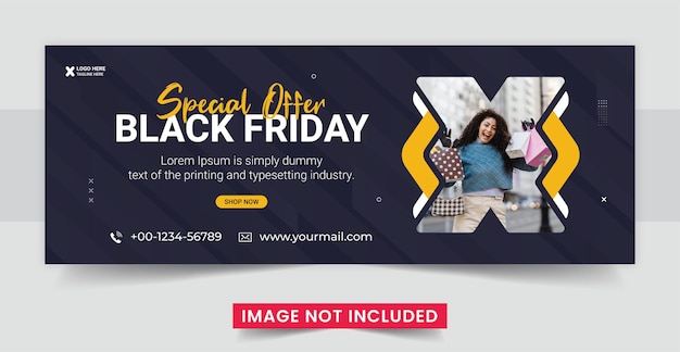Black friday sale social media web banner flyer or facebook cover photo design template