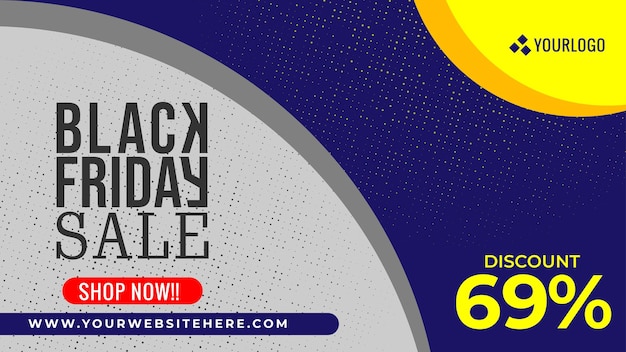 Vettore banner di sconto per l'offerta speciale di vendita del black friday