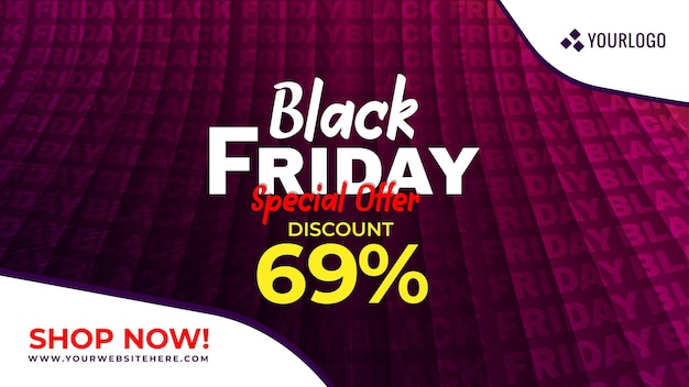 Banner di sconto per l'offerta speciale di vendita del black friday