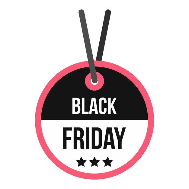 Vector black friday sale tag icon flat illustration of black friday sale vector icon for web design