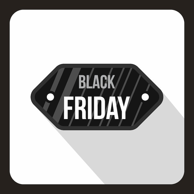 Black friday sale tag icon in flat style on a white background vector illustration