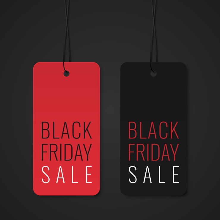 Vector black friday sale tag red and black
