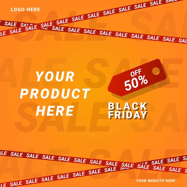 Black Friday Sale template layout design for social media advertising product