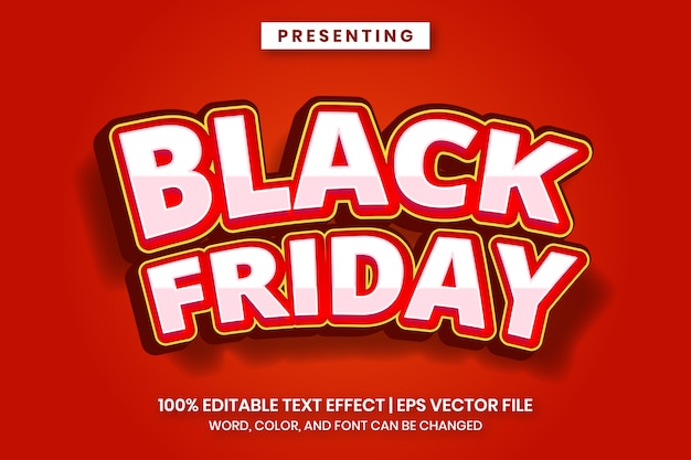 Black friday sale text effect with bold fun style