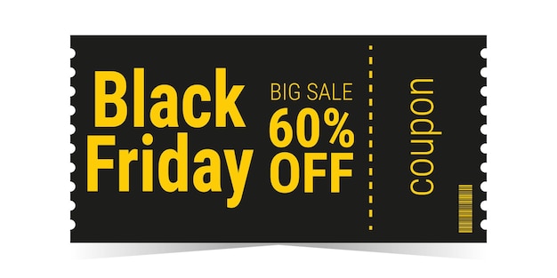 Black Friday sale ticket coupon template layout