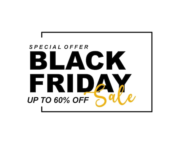 Black friday sale typography banner badge