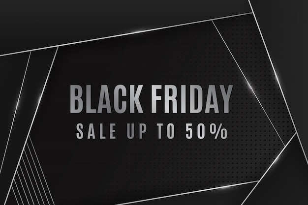Vector black friday sale upto 50% geometris themes