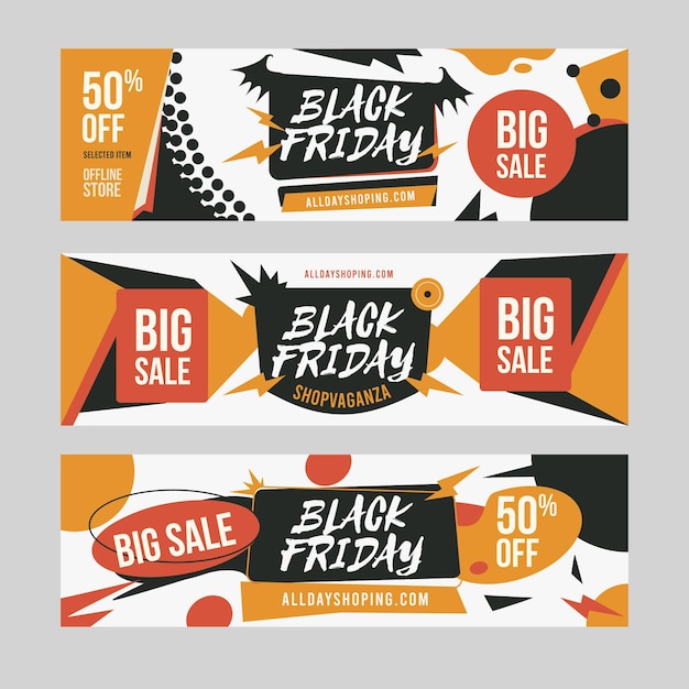 Vettore banner di vettore di vendita del black friday