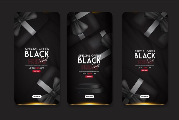 Black Friday Sale-verhalen Premium Vector