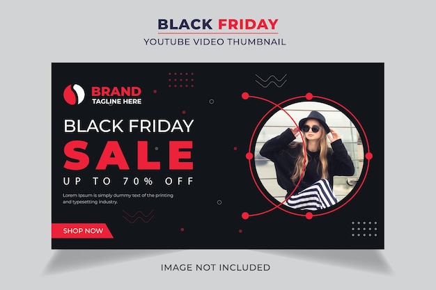 Miniatura del video di vendita del black friday e modello di banner web