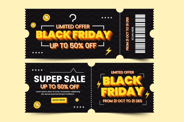 Black Friday sale Voucher Coupon design template