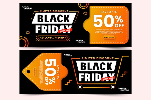 Vector black friday sale voucher design template