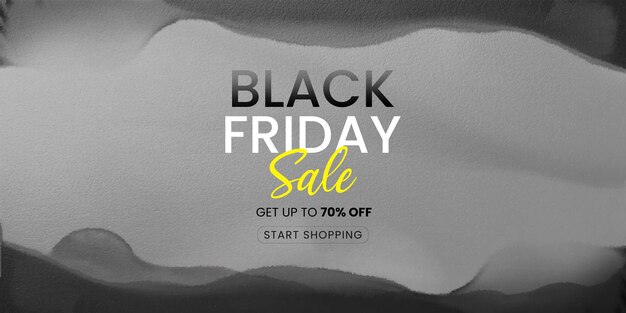 Black friday sale watercolor banner