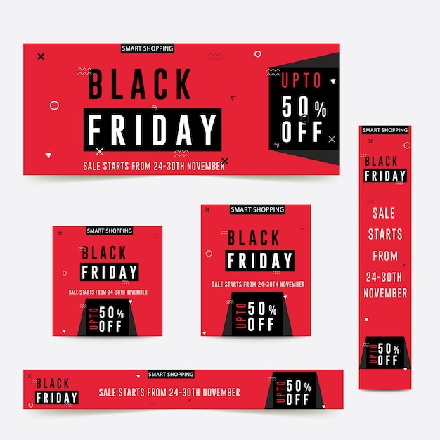 Black Friday Sale Web Ad Banners Flyer Template