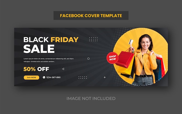 black friday sale web banner or facebook cover template