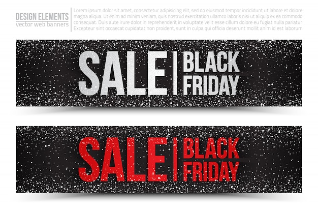 Vector black friday sale  web banners set