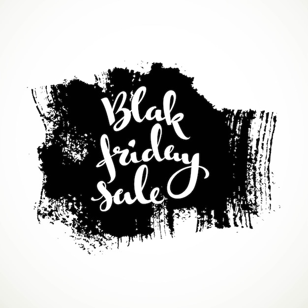 Black friday sale white calligraphic inscription on a rectangular textured background smear