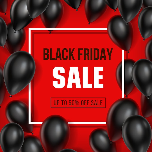 Black friday sale with balloons