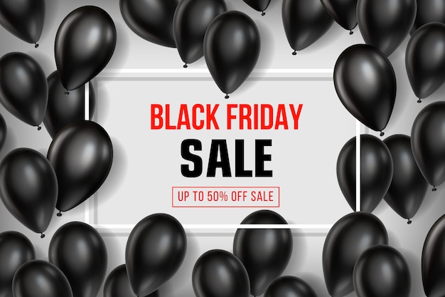 Black friday sale with balloons