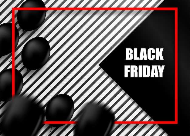 Vendita del black friday con palloncini