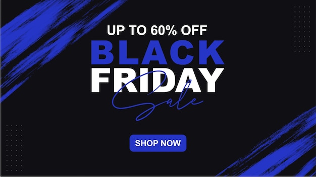 Black friday sale with blue brush