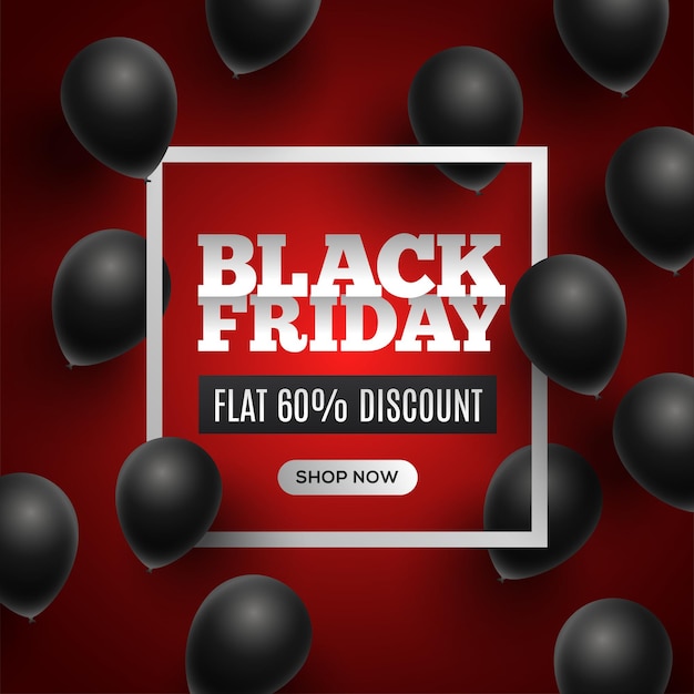 Black Friday sale with creative white editable text on red background- 